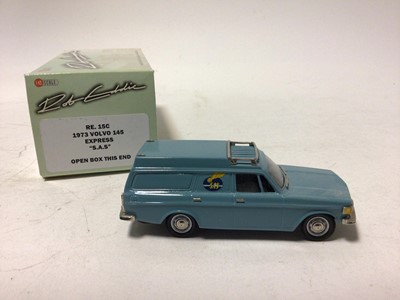 Lot 61 - Brooklin Models Rod Eddie models RE15C 1973 Volvo 145, RE2A 1973 Volvo 144GL, RE33 1978 Saab 95GL, RE13 Volvo P1900 Sports, all boxed (4)