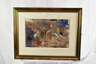 Lot 1141 - *Rowland Suddaby (1912-1972) watercolour and gouache - "Funfair Colours", studio number 01391 on reverse, 32.5cm x 49.5cm