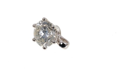 Lot 500 - Diamond single stone pendant with a round brilliant cut diamond estimated to weigh approximately 1.25cts in 18ct white gold six claw setting