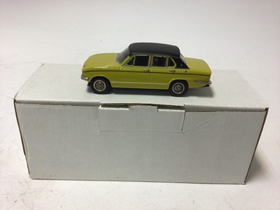 Lot 55 - Crossways Models Triumph 2000 MKI Saloon 1966 Monte Carlo Rally No.16 of a production run of 100 finished in white and Triumph Dolomite Sprint No.24 of a production run of 25 finished in Minosa yel...