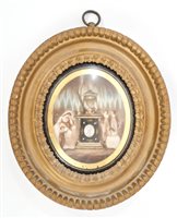 Lot 865 - George III miniature hair-work and monochrome...