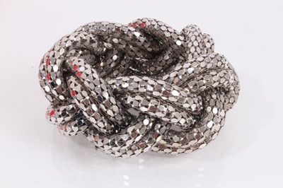 Lot 801 - Lara Bohinc platinum plated large plait bracelet, in dust bag and box