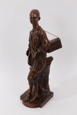 Lot 831 - Edouard Drouot (1859-1945) bronze figure of a young man wearing a fez