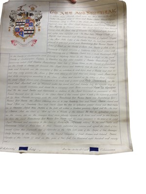 Lot 99 - Victorian Grant of Arms in original box