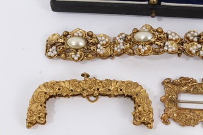 Lot 887 - Group of Victorian gilt metal costume jewellery and bijouterie