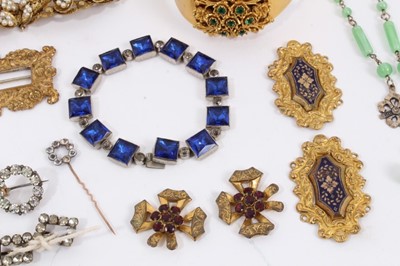 Lot 887 - Group of Victorian gilt metal costume jewellery and bijouterie