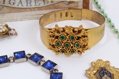 Lot 887 - Group of Victorian gilt metal costume jewellery and bijouterie