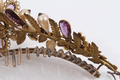 Lot 889 - Early 19th century gilt metal paste set tiara