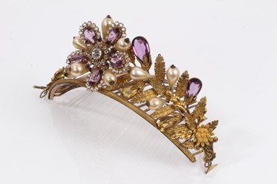 Lot 889 - Early 19th century gilt metal paste set tiara