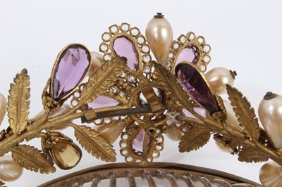 Lot 889 - Early 19th century gilt metal paste set tiara