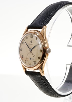 Lot 603 - 1950s Rolex gold wristwatch