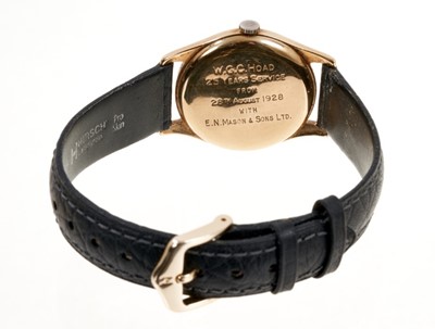 Lot 603 - 1950s Rolex gold wristwatch