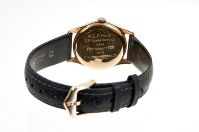Lot 603 - 1950s Rolex gold wristwatch