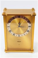 Lot 959 - Jaeger eight day musical alarm clock with gilt...