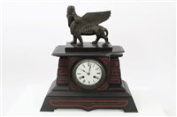 Lot 963 - Egyptian revival mantel clock with French...
