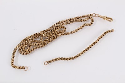 Lot 865 - 9ct gold amethyst ring and a yellow metal guard chain