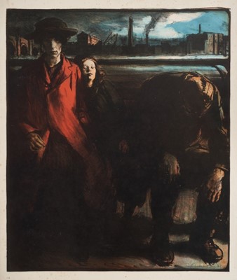 Lot 1238 - *Gerald Spencer Pryse (1882-1956) colour lithograph - probably one of the 'Workless' posters designed for the Labour Party circa 1910, signed in pencil, 64cm x 54cm, unframed