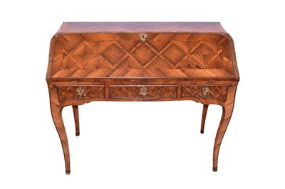 Lot 1391 - Good early 19th century French kingwood and parquetry writing desk with shaped ends