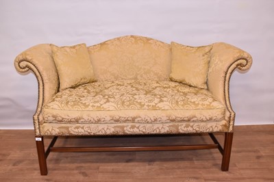 Lot 1393 - Good quality Georgian-style sofa with scroll ends