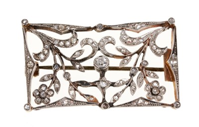 Lot 510 - Edwardian Belle Époque diamond plaque brooch