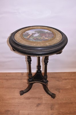 Lot 1394 - Unusual 19th century ebonised and gilt heightened occasional table