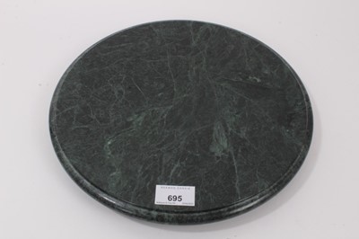 Lot 695 - Green marble revolving lazy susan