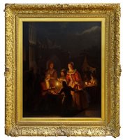 Lot 995 - Petrus Van Schendel (1806 - 1870), oil on...