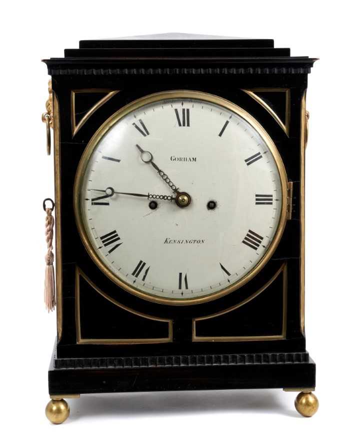 Lot 650 - Regency bracket clock by Gorham, Kensington
