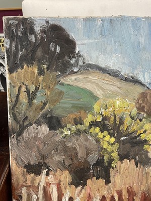 Lot 1111 - *Lucy Harwood (1893-1972) oil on canvas - Autumnal Landscape, signed verso, 61cm x 76cm, unframed