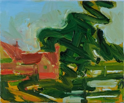 Lot 1153 - *Simon Carter (b.1961) acrylic on canvas - Willie Lott’s House II, 2008, signed titled and dated verso, 25cm x 30.5cm, unframed