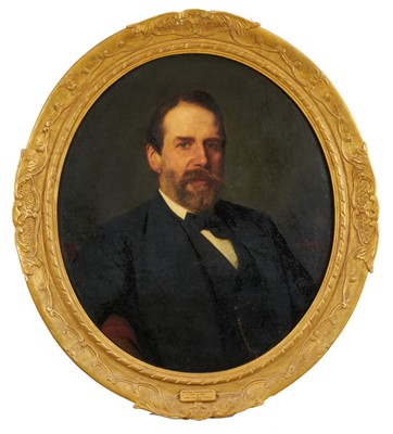 Lot 926 - Carl Johann Lasch (1822-1888) pair of oval oil portraits - Augustus and Elisabeth Brandt, in gilt frames