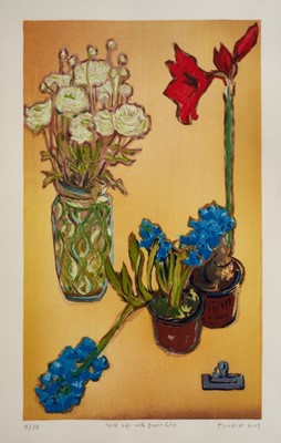 Lot 1060 - Joseph Plaskett (1918-2014) signed silkscreen - Still Life with Paper Clip, dated 2009, 15/50, image 55cm x 32cm, unframed