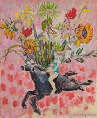 Lot 1068 - Joseph Plaskett (1918-2014) oil on canvas - Still Life, Woman Rider, signed and dated '07, titled verso, 75cm x 60cm, unframed
