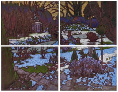 Lot 1070 - Joseph Plaskett (1918-2014) pastel quartet - The Cedars Garden, signed and dated '05, 50cm x 65cm, unframed
