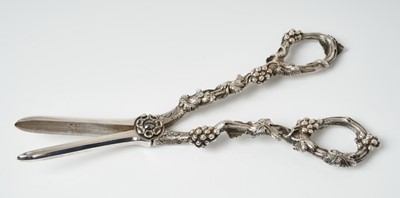 Lot 203 - Pair good quality Victorian silver grape scissors