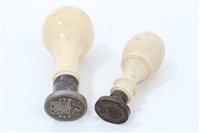Lot 724 - Victorian ivory-handled armorial seal with...