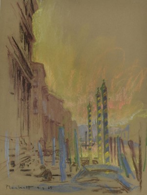 Lot 1085 - Joseph Plaskett (1918-2014) pastel - Venetian Lagoon, signed and dated 9.3.69, 65cm x 50cm, unframed