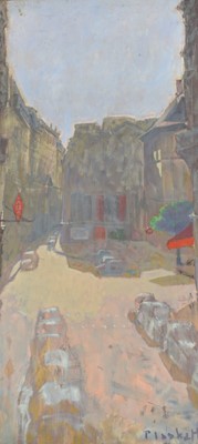Lot 1089 - Joseph Plaskett (1918-2014) oil on unstretched canvas - Rue des Blancs-Manteaux, signed, titled verso, 120cm x 60cm