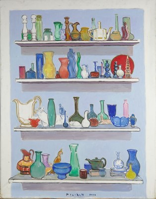 Lot 1108 - Joseph Plaskett (1918-2014) oil on canvas - Still Life Assemblage, signed and dated 2009, 140cm x 112cm, unframed