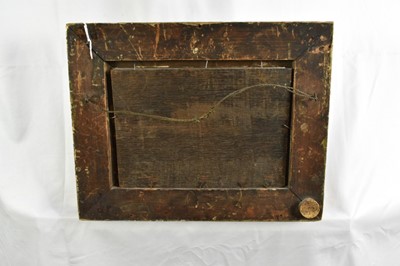 Lot 1040 - Unusual early 19th century oil on canvas laid onto an oak panel, depicting a creature that appears to be half otter and half dog