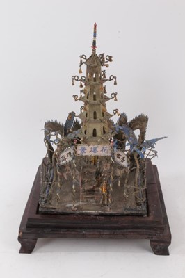 Lot 806 - Unusual Chinese white metal temple
