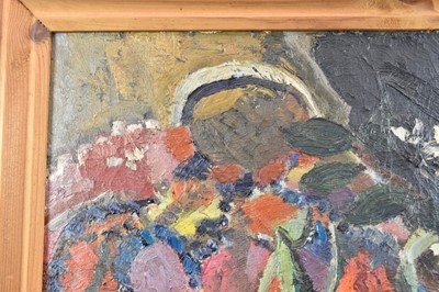 Lot 1112 - *Lucy Harwood (1893-1972), oil on canvas - Still Life, Flowers and Fruit, signed verso, 61cm x 46cm, framed