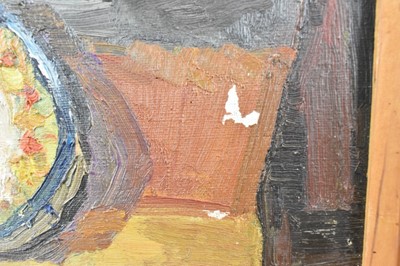 Lot 1113 - *Lucy Harwood (1893-1972) oil on canvas - Still Life, Winter Blossoms in an old Stein, signed verso, 61cm x 51cm, framed