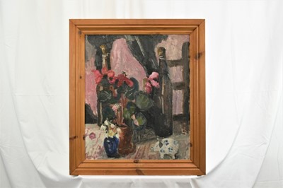 Lot 1114 - *Lucy Harwood (1893-1972) oil on canvas - Still Life Cyclamen, signed verso, 61cm x 51cm, framed