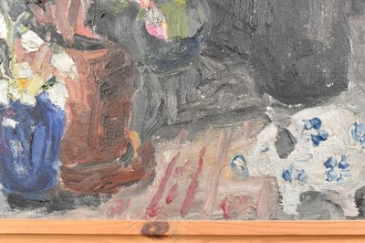 Lot 1114 - *Lucy Harwood (1893-1972) oil on canvas - Still Life Cyclamen, signed verso, 61cm x 51cm, framed