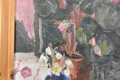 Lot 1114 - *Lucy Harwood (1893-1972) oil on canvas - Still Life Cyclamen, signed verso, 61cm x 51cm, framed