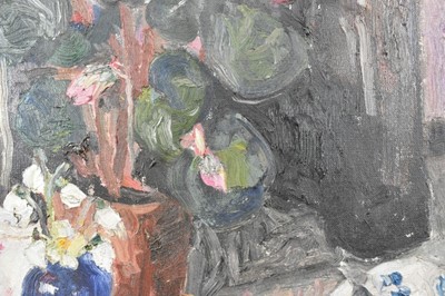 Lot 1114 - *Lucy Harwood (1893-1972) oil on canvas - Still Life Cyclamen, signed verso, 61cm x 51cm, framed