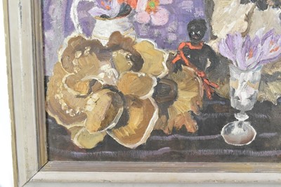 Lot 1115 - *Lucy Harwood (1893-1972) oil on canvas - Still Life, Autumn Crocus, signed verso, an oil sketch verso, 41cm x 51cm, framed