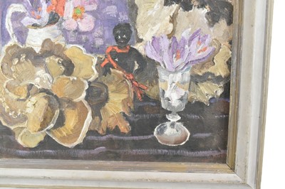 Lot 1115 - *Lucy Harwood (1893-1972) oil on canvas - Still Life, Autumn Crocus, signed verso, an oil sketch verso, 41cm x 51cm, framed