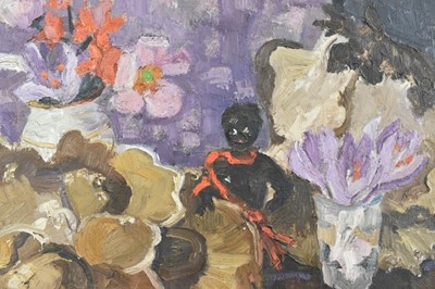 Lot 1115 - *Lucy Harwood (1893-1972) oil on canvas - Still Life, Autumn Crocus, signed verso, an oil sketch verso, 41cm x 51cm, framed